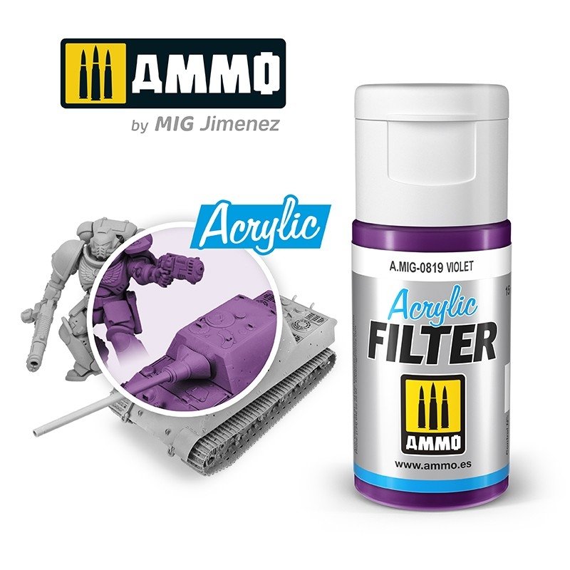Filtre acrylique violet Ammo of Mig 0819 15 ml