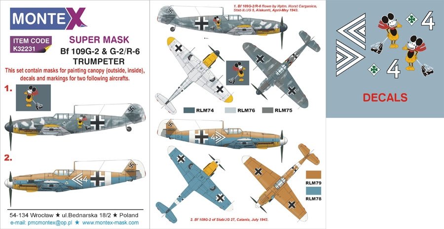 Montex K32231 Bf 109G-2 &amp;amp; G-2/R-6 1/32
