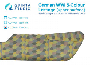 Quinta Studio QL32001 German WWI 5-Color Lozenge (upper surface) 1/32