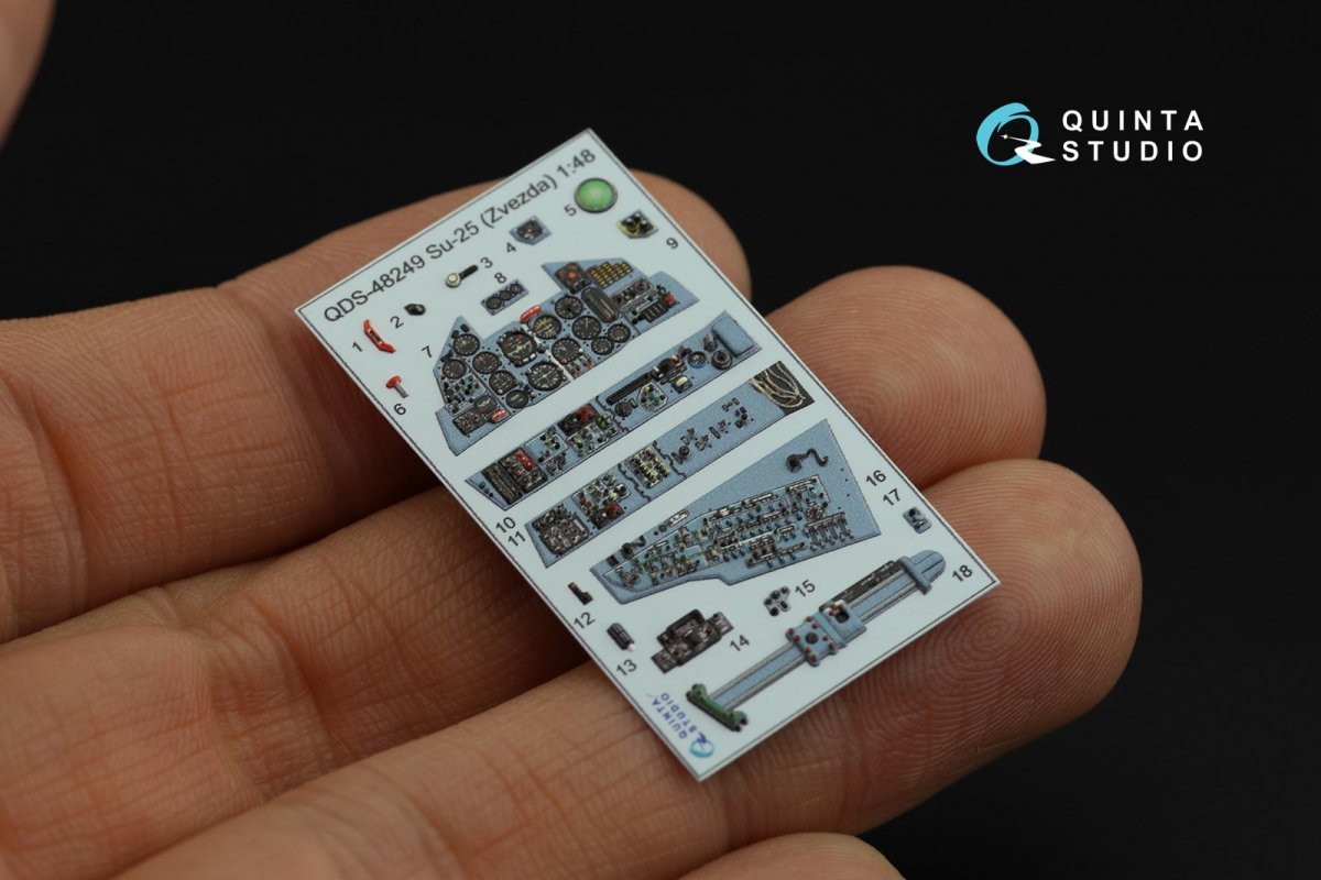 Quinta Studio QDS-48249 Su-25 3D-Printed &amp;amp; colored Interior on decal paper (Zvezda) 1/48 – Bild 11