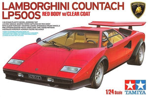 Tamiya 25419 Lamborghini Countach LP500S Carrosserie rouge avec vernis transparent 1/24