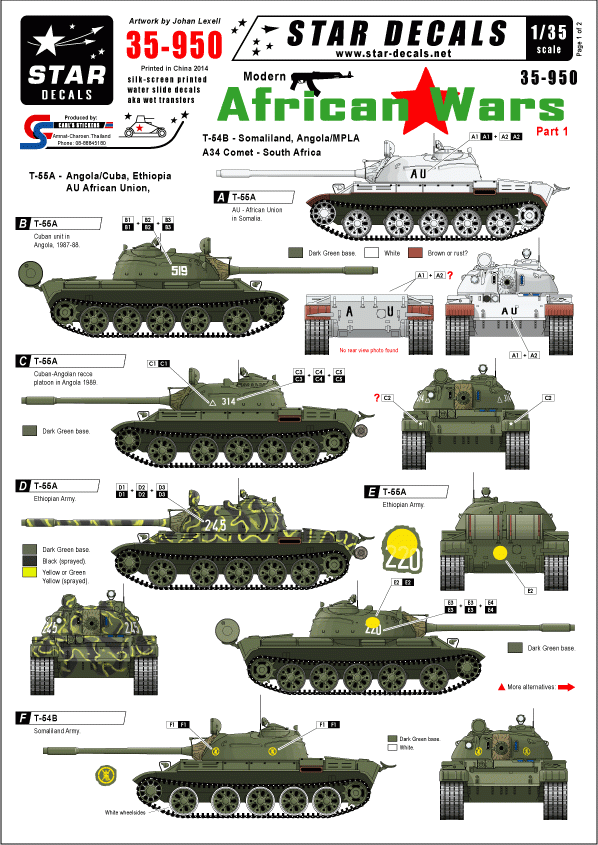 Star Decals 35-950 Guerres africaines modernes 1/35