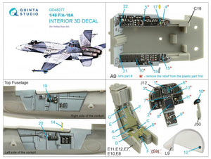 Quinta Studio QD48277 F/A-18А 3D-Printed &amp;amp; coloured Interior on decal paper (HobbyBoss) 1/48 – immagine 2
