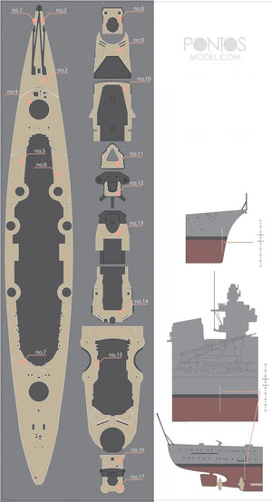 Pontos 35007WD1 DKM Tirpitz Wooden Deck set 1/350 – zdjęcie 3