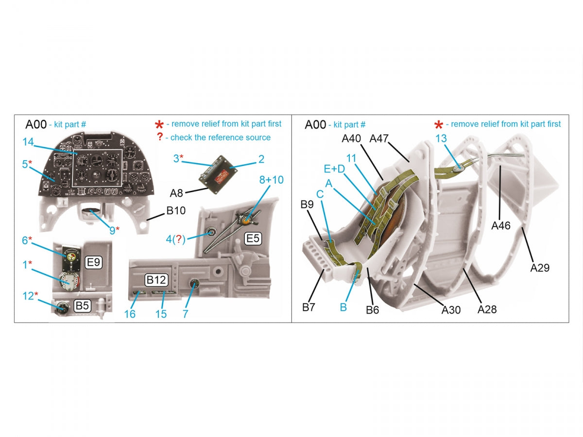 Quinta Studio QD32192 Spitfire Mk.1 (Mid) 3D-Printed &amp;amp; coloured Interior on decal paper (Kotare) 1/32 – zdjęcie 2