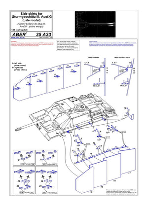 Aber 35A023 Osłony boczne do Sturmgeschutz III (późne) 1/35 – imagen 4