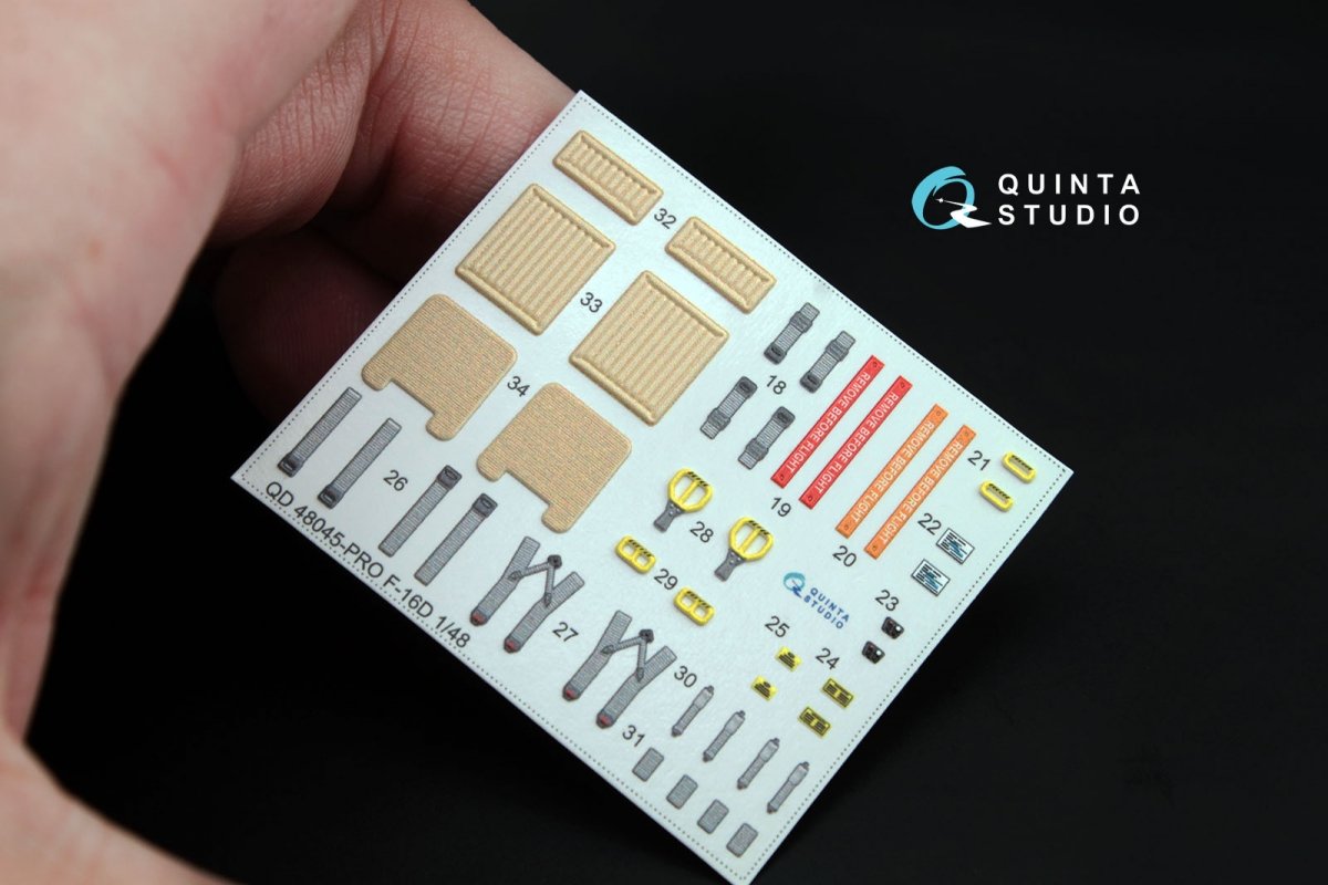 Quinta Studio QD48045 F-16D (block 30/40/50) 3D-Printed &amp;amp; coloured Interior on decal paper (for Kinetic kit) 1/48 – imagen 4