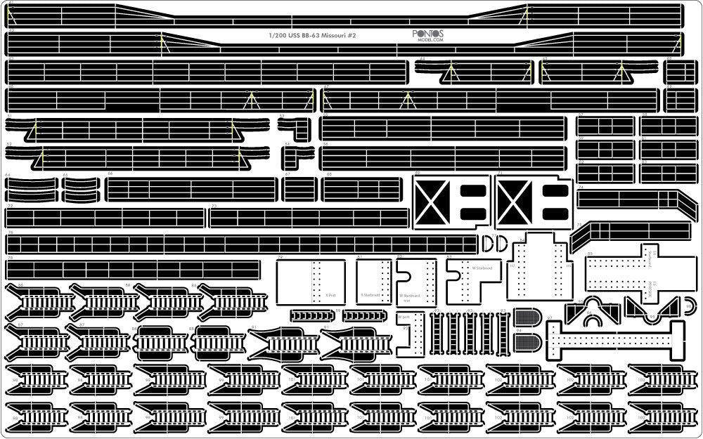Pontos 23003F1 USS BB-63 Missouri 1945 Detail Up Set (20B Deck Blue stained wooden deck) 1/200 – zdjęcie 8