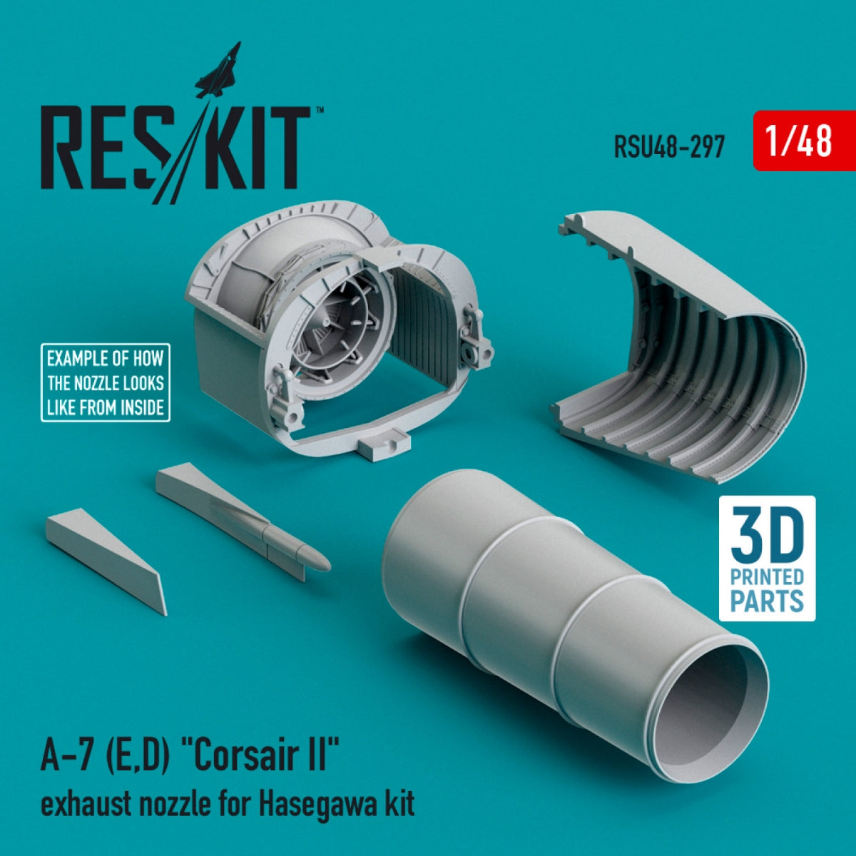 RESKIT RSU48-0297 A-7 (E,D) &amp;quot;CORSAIR II&amp;quot; EXHAUST NOZZLE FOR HASEGAWA KIT 1/48 – imagen 2