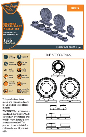 Clear Prop! CPA35002 CH-54A Tarhe wheels set for ICM kit 1/35 – zdjęcie 2
