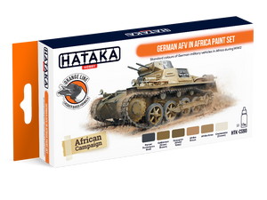 Hataka HTK-CS90 ORANGE LINE – Coffret de peinture pour véhicules blindés allemands en Afrique (6 x 17 ml)