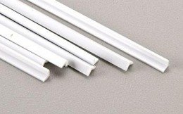 Plastruct 90506 Kątownik "L" 6,4mm x 6,4mm x 0,9mm - 600mm (Styrene White) / 5 szt.