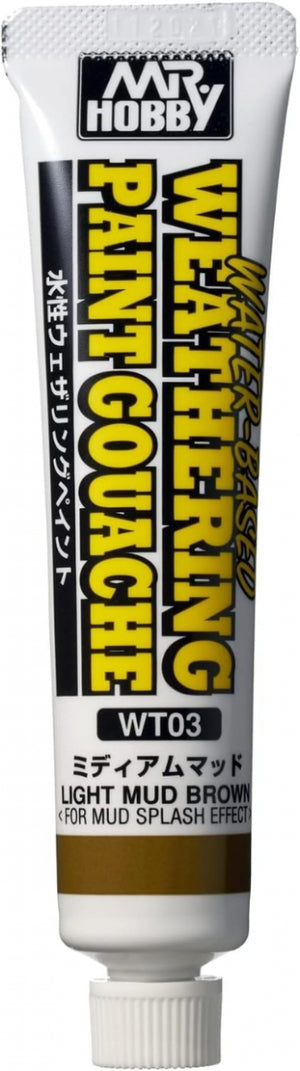 Gunze Sangyo WT-03 Weathering Water-Based Paint Gouache Light Mud Brown 20ml