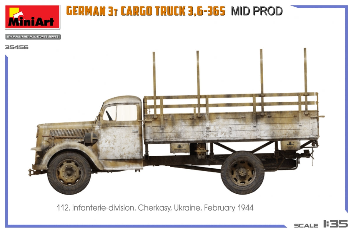 Miniart 35456 GERMAN 3T CARGO TRUCK 3,6-36S MID PROD 1/35 – Bild 9