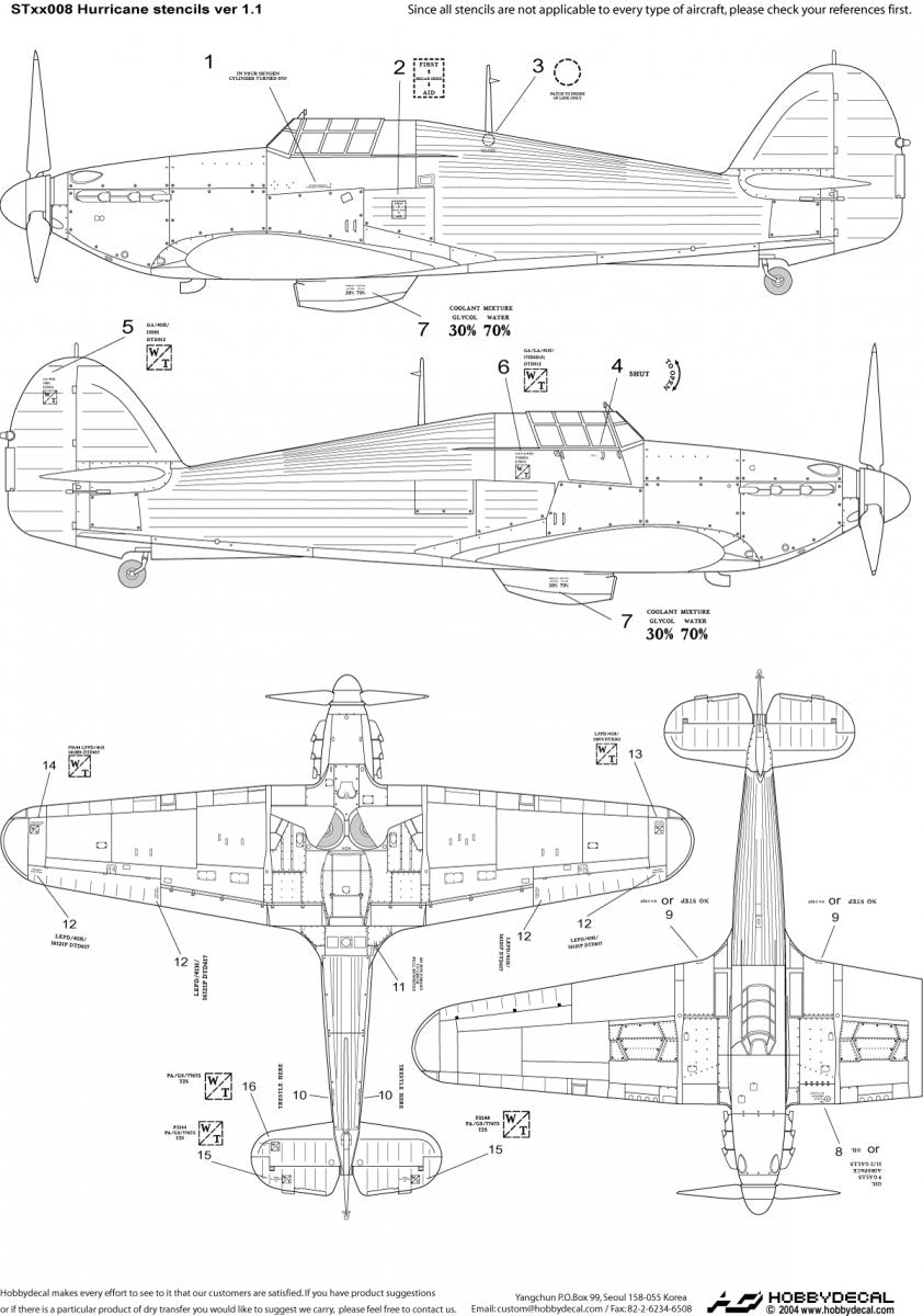 HobbyDecal ST48008V1 Hurricane stencils ver 1 1/48 – image 2