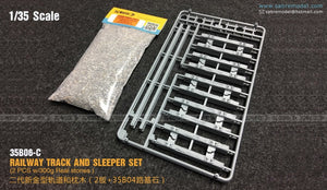 Sabre 35B06-C RAILWAY TRACK AND SLEEPER SET (2 PCS w/300g Real stones) 1/35 – immagine 2
