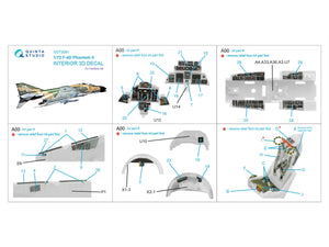 Quinta Studio QD72091 F-4D 3D-Printed &amp;amp; coloured Interior on decal paper (Fine Molds) 1/72 – immagine 2