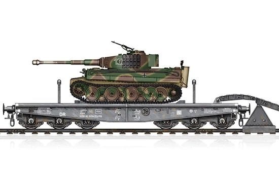 Hobby Boss 82934 Schwere Plattformwagen Type SSyms 80 &amp;amp; Pz.Kpfw.VI Ausf.E Tiger I (production moyenne) 1/72