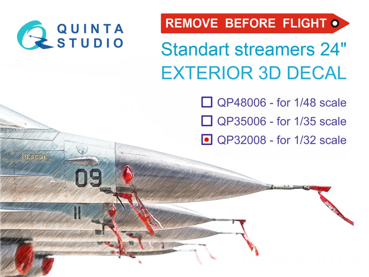 Quinta Studio QP32008 Remove Before Flight standart external streamer 24, 20 Pcs 1/32