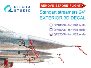 Quinta Studio QP32008 Remove Before Flight standard external streamer 24, 20 Pcs 1/32