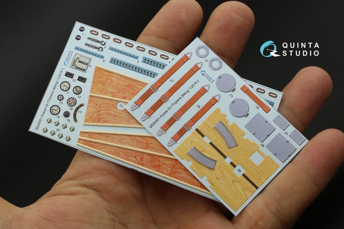 Quinta Studio QD24001 Fokker Dr.1 3D-Printed &amp;amp; coloured Interior on decal paper (Meng) 1/24 – immagine 12
