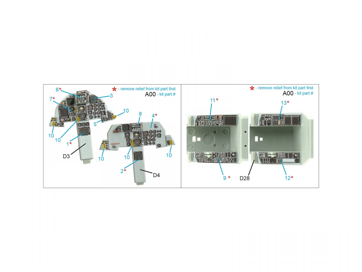 Intérieur coloré imprimé en 3D pour F-15D (Academy) de Quinta Studio QDS-48415 (petite version) à l&amp;#39;échelle 1/48 – image 2