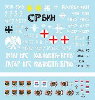 Star Decals 35-C1142 Serbes (SVK et VRS) M18 Hellcat, M36B2 Jackson, M84, PT-76B, BTR-50PK, M53/59 Praga SPAAG 1/35 – image 3