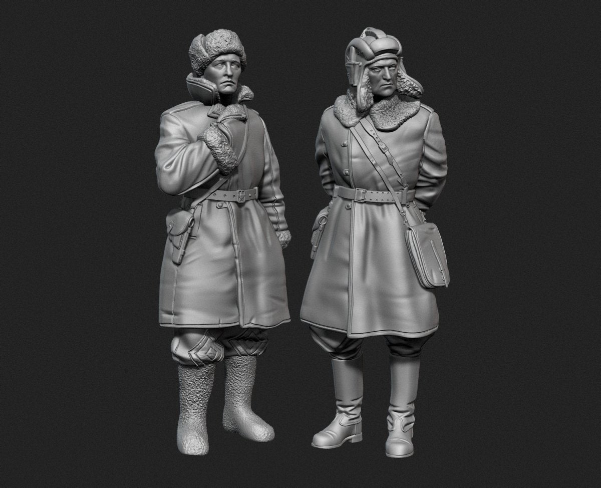 Panzer Art FI35-130 Officiers de chars soviétiques en manteau de peau de mouton, ensemble 1/35 – image 3