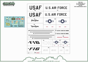 ModelMaker Decals MD48225 USAF F-16C Viper Demo 2024 50 Years of F-16 MASKS SETMD48225 USAF F-16C Viper Demo 2024 50 Years of F-16 MASKS SET 1/48 – immagine 2