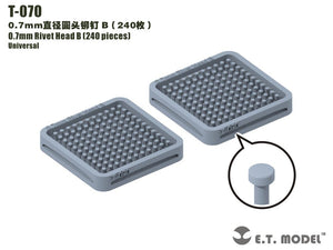 E.T. Model T-070 0.7mm Rivet Head B (240 pieces) ( nity )