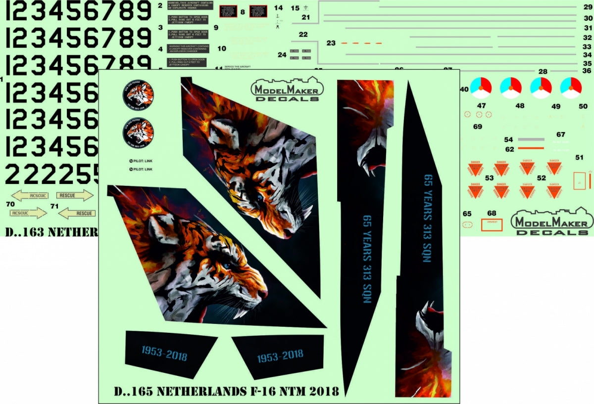 ModelMaker Decals D48165 Netherlands F-16 NTM 2018 1/48 – Bild 2