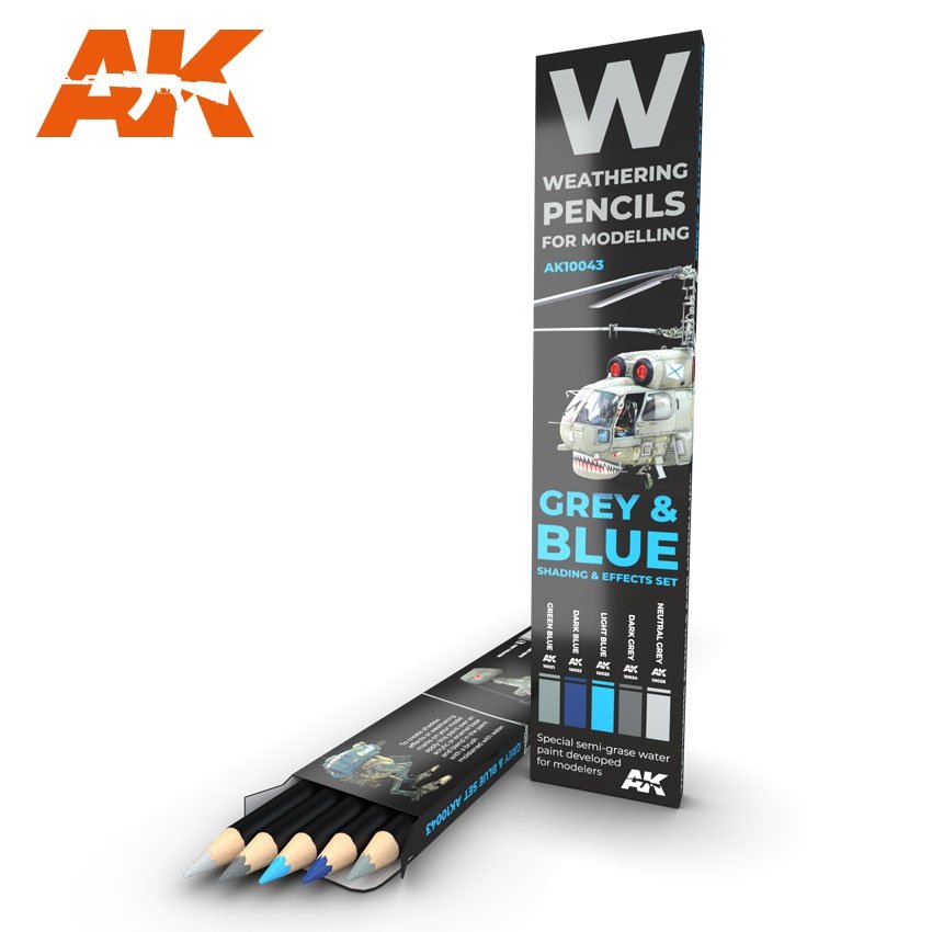 AK Interactive AK10043 GREY &amp;amp; BLUE: SHADING &amp;amp; EFFECTS SET