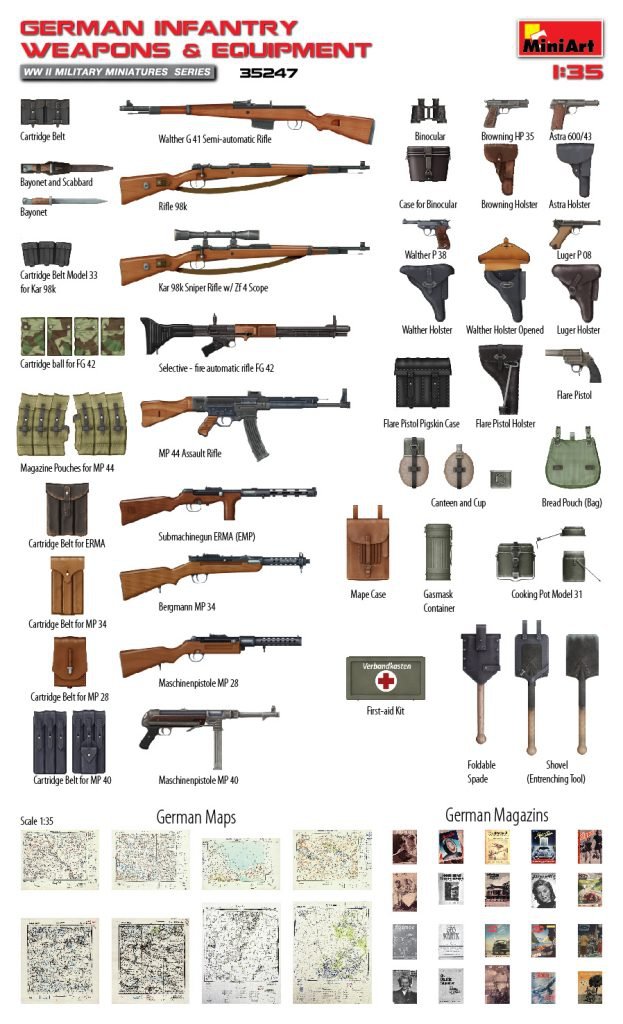 MiniArt 35247 GERMAN INFANTRY WEAPONS &amp;amp; EQUIPMENT 1/35 – immagine 2