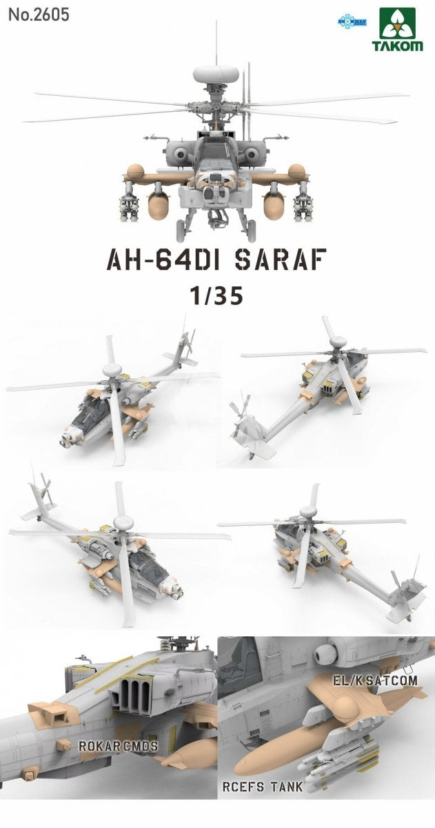 Takom 2605 AH-64DI Saraf Attack Helicopter 1/35 – immagine 2