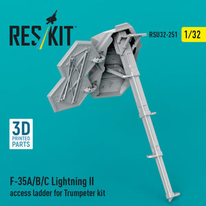 RESKIT RSU32-0251 F-35A/B/C Lightning II access ladder for Trumpeter kit (3D Printed) 1/32