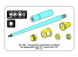 Aber 35L-269 German 8,8cm Two part Pak 43/3 L/71 barrel for Jagdpanther Ausf G1 late &amp;amp; G2 1/35 – immagine 2