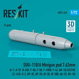 RESKIT RS72-0415 SUU-11B/A Minigun for 7.62mm (1 pcs) (3D printed) 1/72