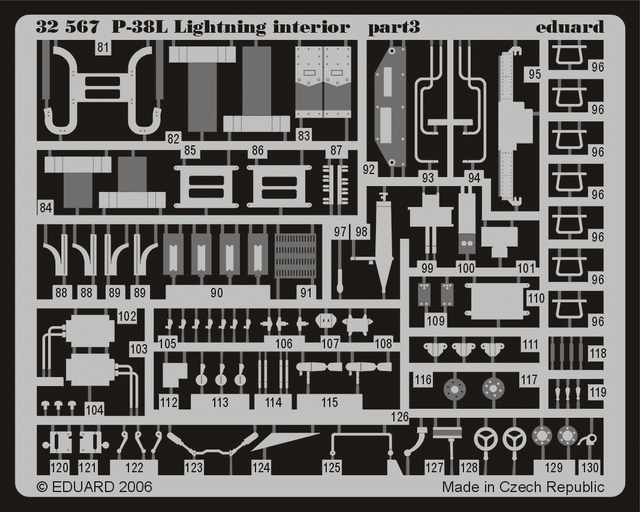 Eduard 32567 P-38L interior TRUMPETER 02227 1/32 – Bild 2