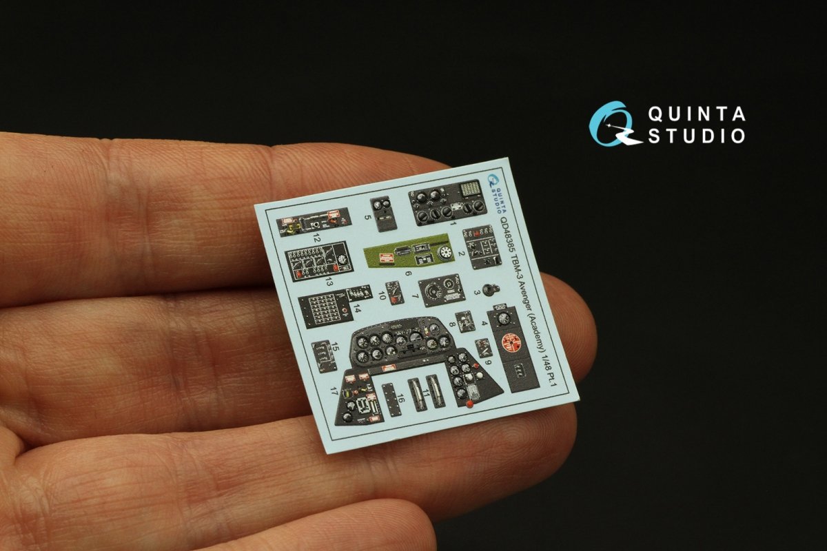 Quinta Studio QD48385 TBM-3 Avenger 3D-Printed &amp;amp; coloured Interior on decal paper (Accurate miniatures/Academy) 1/48 – Bild 3