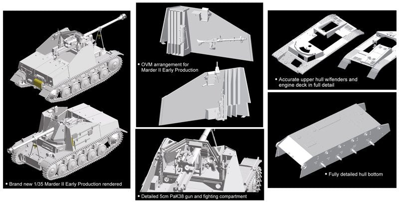 Dragon 6769 Panzerjager II fur Pak 40/2, Sd.Kfz.131 Marder II Early Production 1/35 – imagen 3