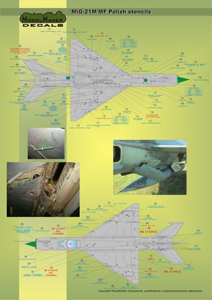ModelMaker Decals D48020 MiG-21PFM/M/MF/bis/UM Polish stencils 1/48 – Bild 3