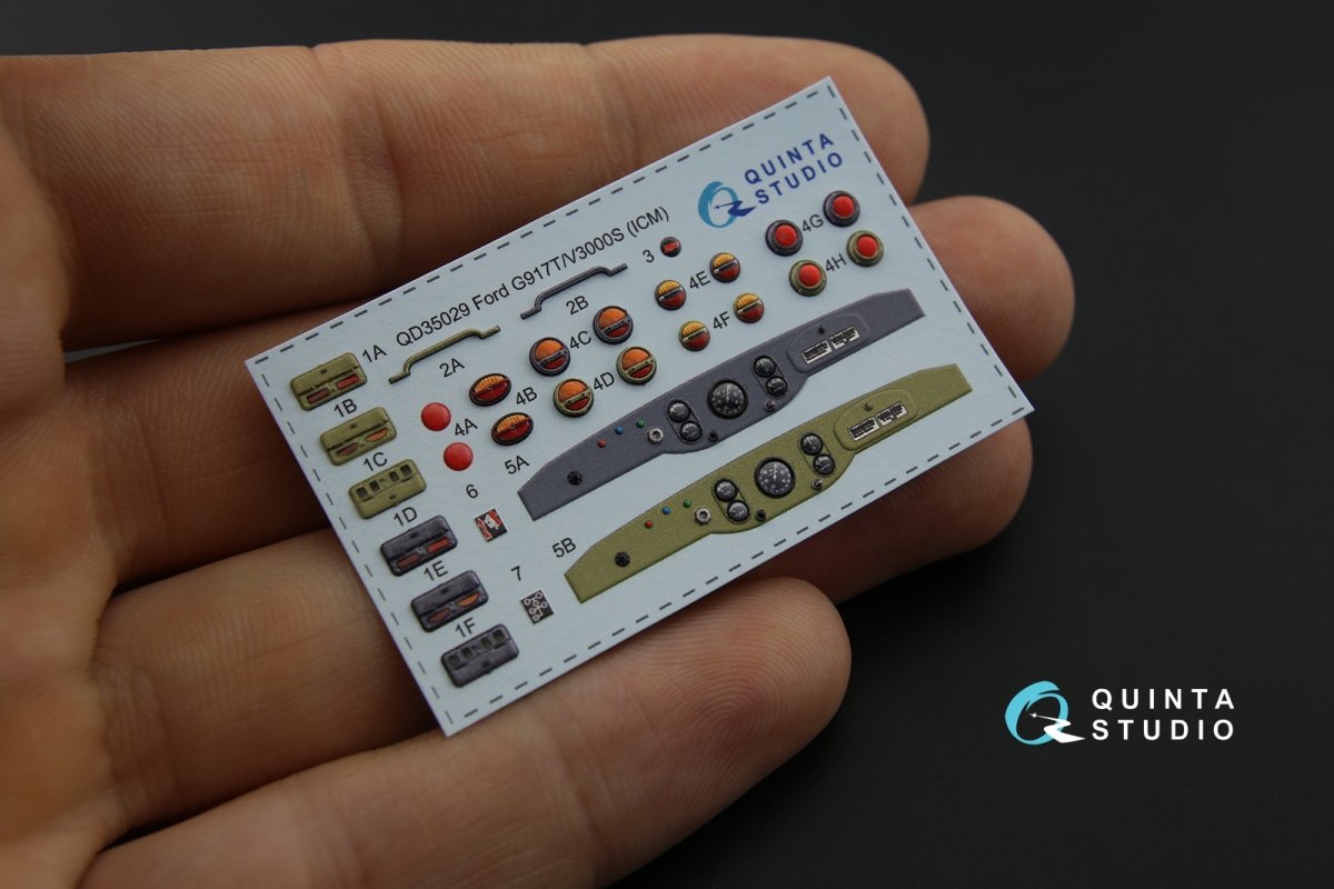 Quinta Studio QD35029 Ford G917T / v3000s 3D-Printed &amp;amp; coloured Interior on decal paper (for ICM kit) 1/35 – imagen 2