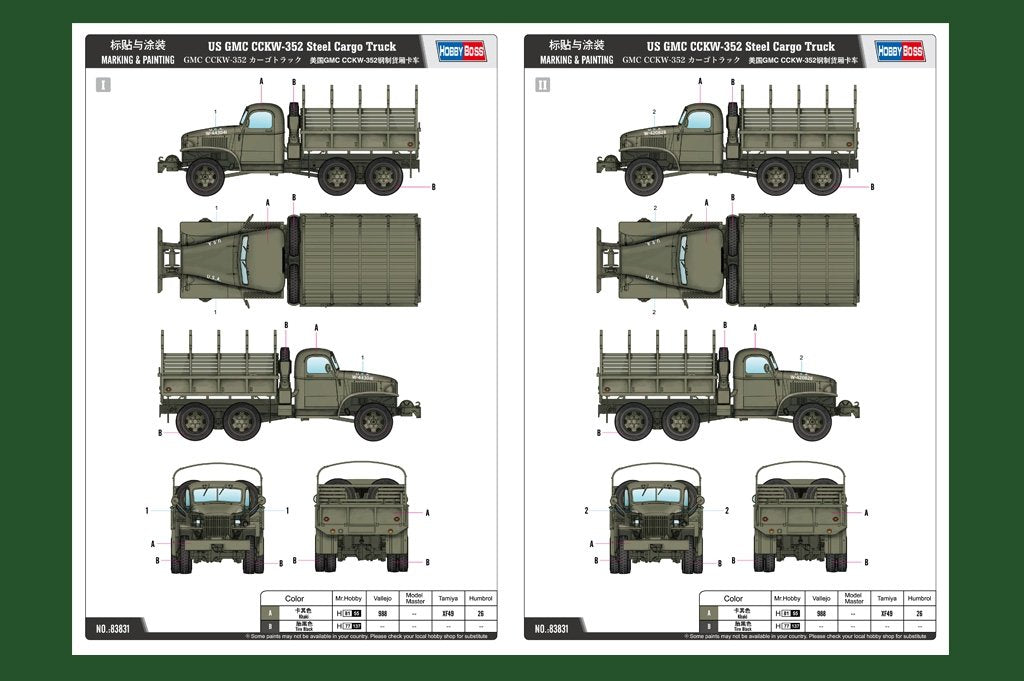 Hobby Boss 83831 US GMC CCKW-352 Steel Cargo Truck 1/35 – Bild 2