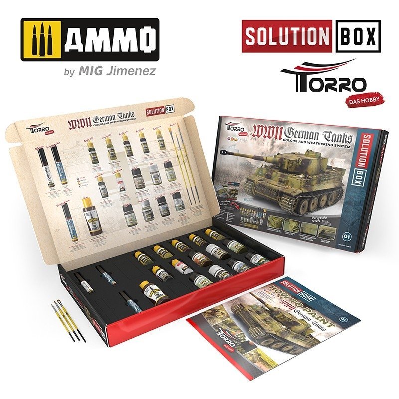AMMO of Mig Jimenez 2414300000 SOLUTION BOX – WWII GERMAN TANKS – imagen 2