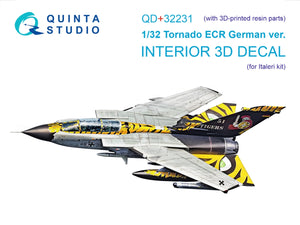Quinta Studio QD+32231 Tornado ECR German 3D-Printed &amp;amp; colored Interior on decal paper (Italeri) (with 3D-printed resin parts) 1/32