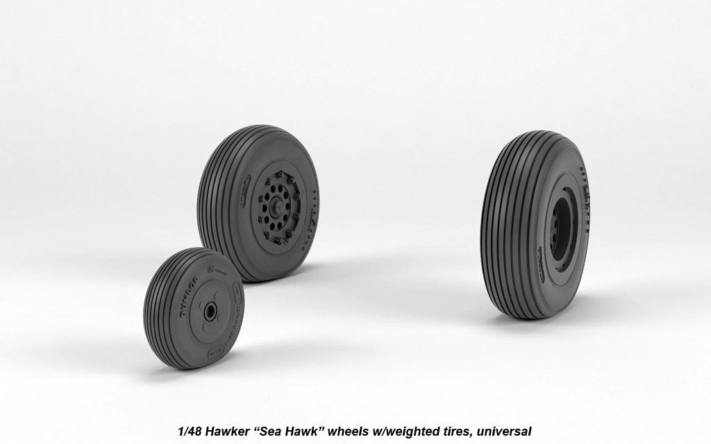 Armory Models AW48415 Hawker Sea Hawk wheels w/ weighted tires 1/48 – immagine 4