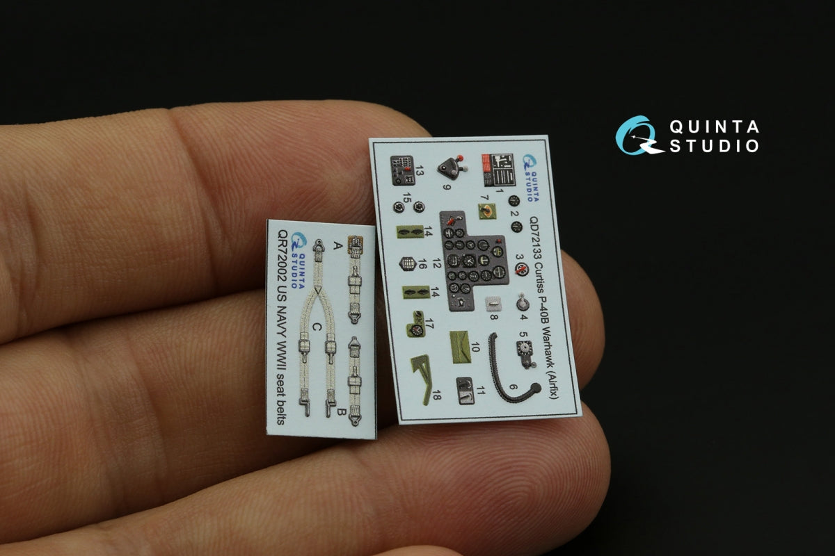 Quinta Studio QD72133 P-40B 3D-Printed coloured Interior on decal paper (Airfix) 1/72 – Bild 12