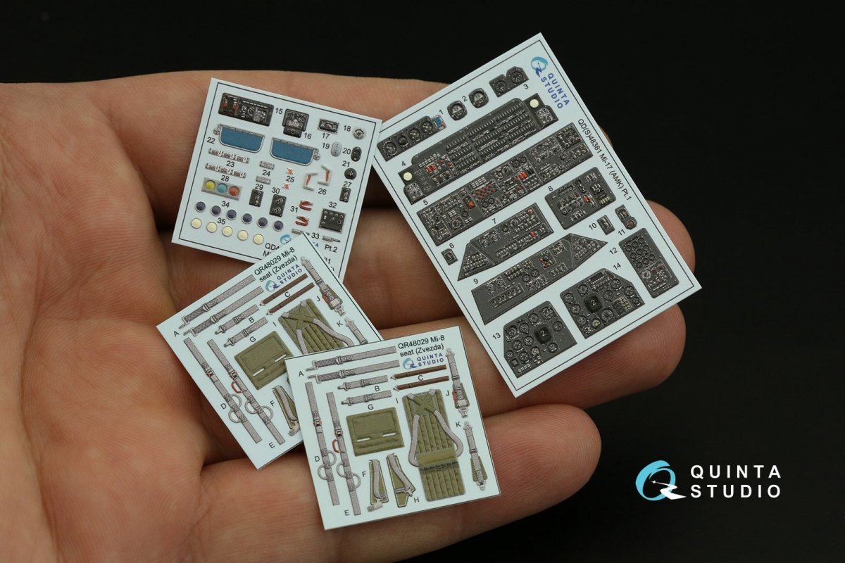 Quinta Studio QD48381 Mi-17 3D-Printed &amp;amp; coloured Interior on decal paper (AMK) 1/48 – immagine 3
