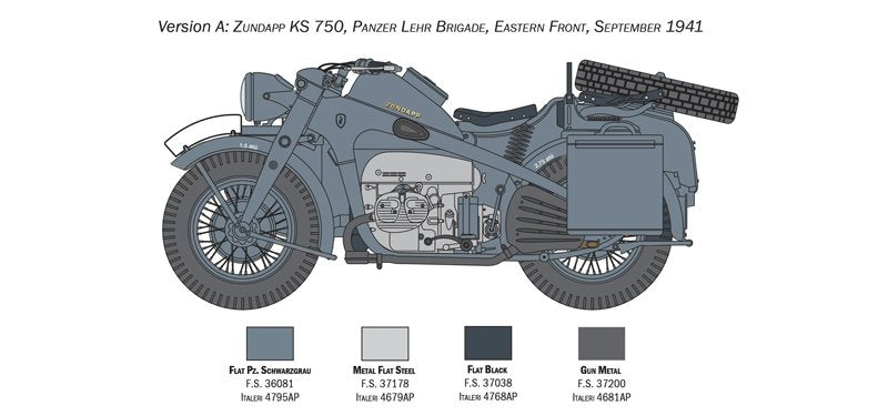 Italeri 7406 ZUNDAPP KS 750 with Sidecar 1/9 – Bild 5