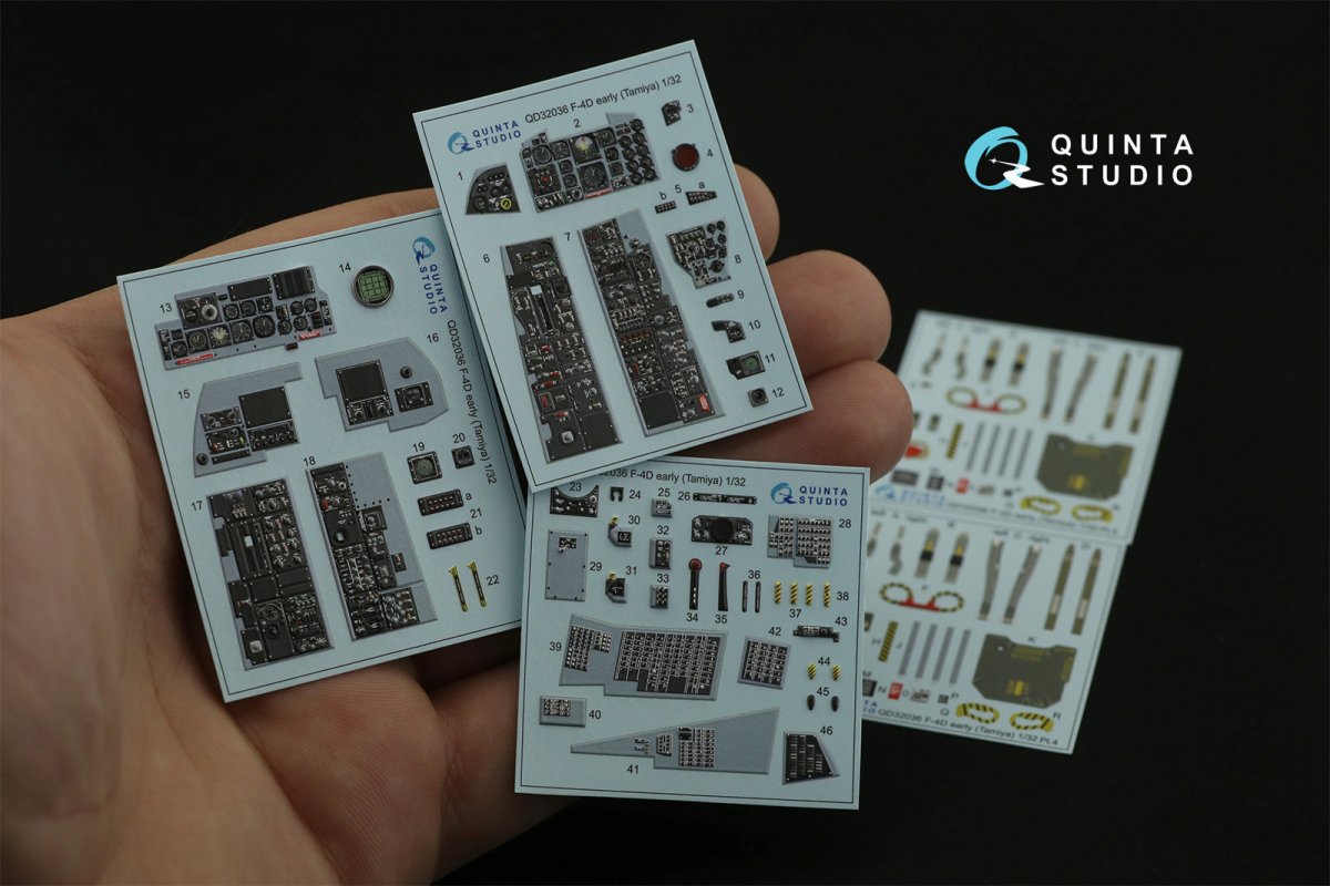Quinta Studio QD32036 F-4D 3D-Printed &amp;amp; colored Interior on decal paper (Tamiya) 1/32 – image 7